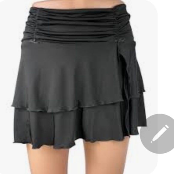 Tiger Mist Black Mini Skort Ruffly Hem Bows - Picture 1 of 6